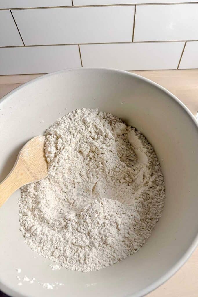 dry ingredients in large ceramic bowl