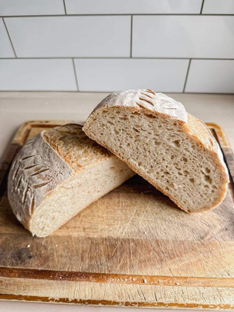 round loaves of gluten free artisan Dutch oven bread
