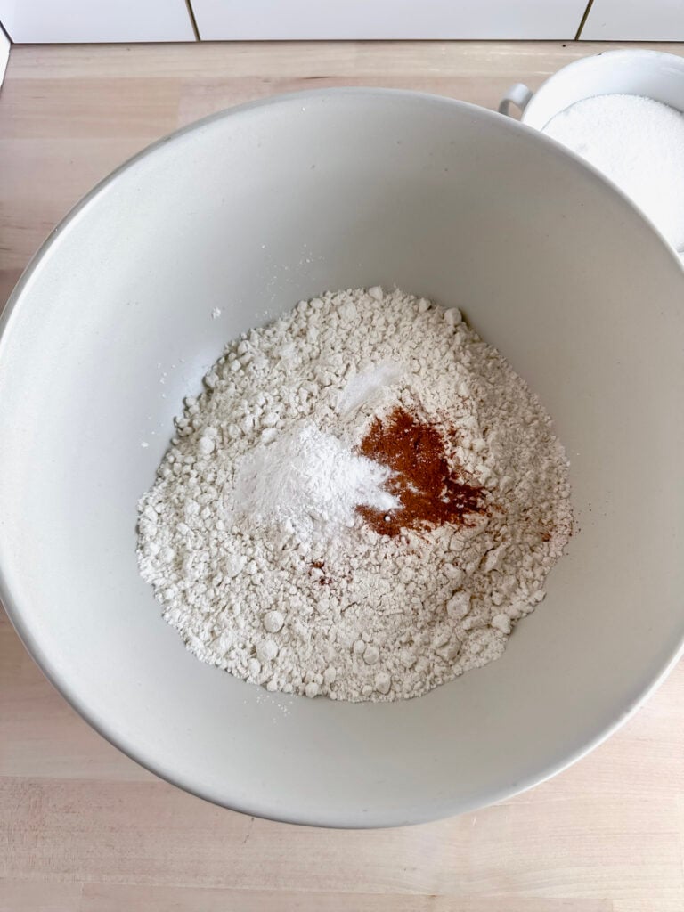 dry ingredients in white ceramic bowl