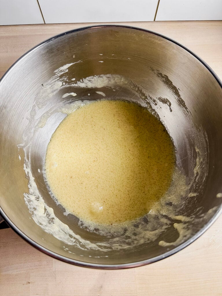 combine psyllium husk gel into wet ingredients 
