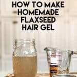 Jar of homemade hair gel on cutting board