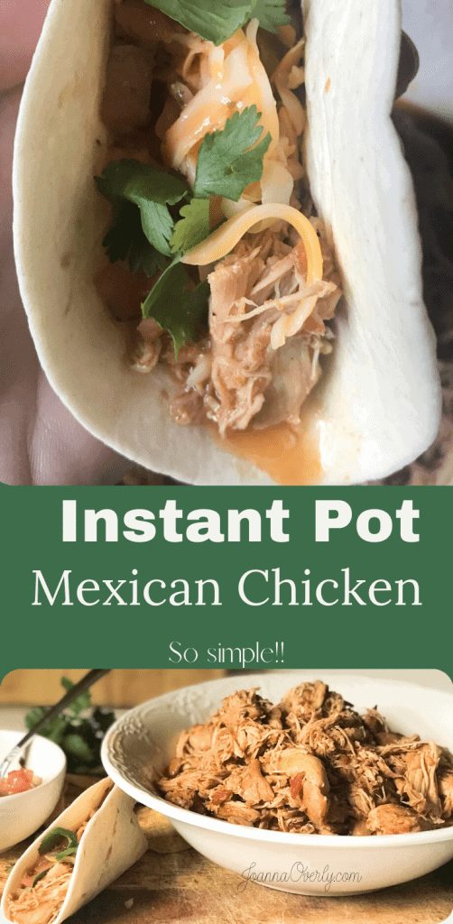 Mexican Shredded Chicken super simple in bowl on wood cutting board