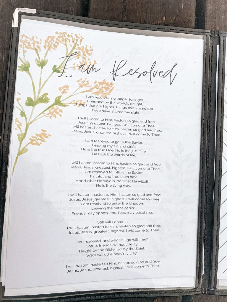 hymns in morning time menus