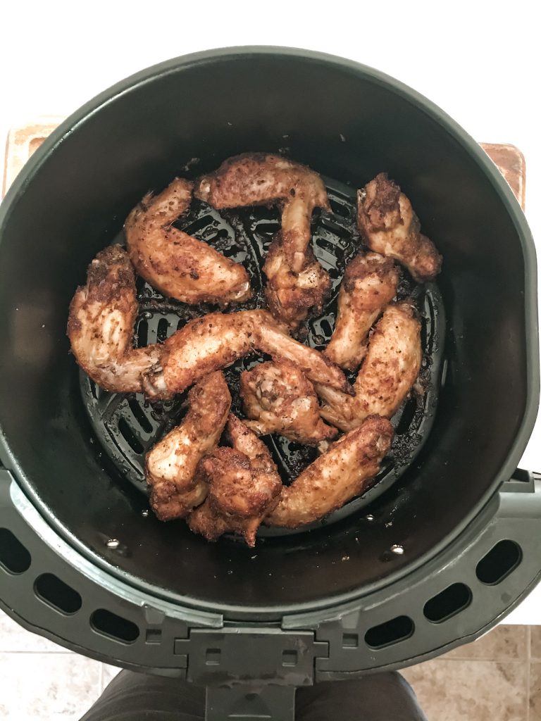 chicken wings in air fryer after cooking
