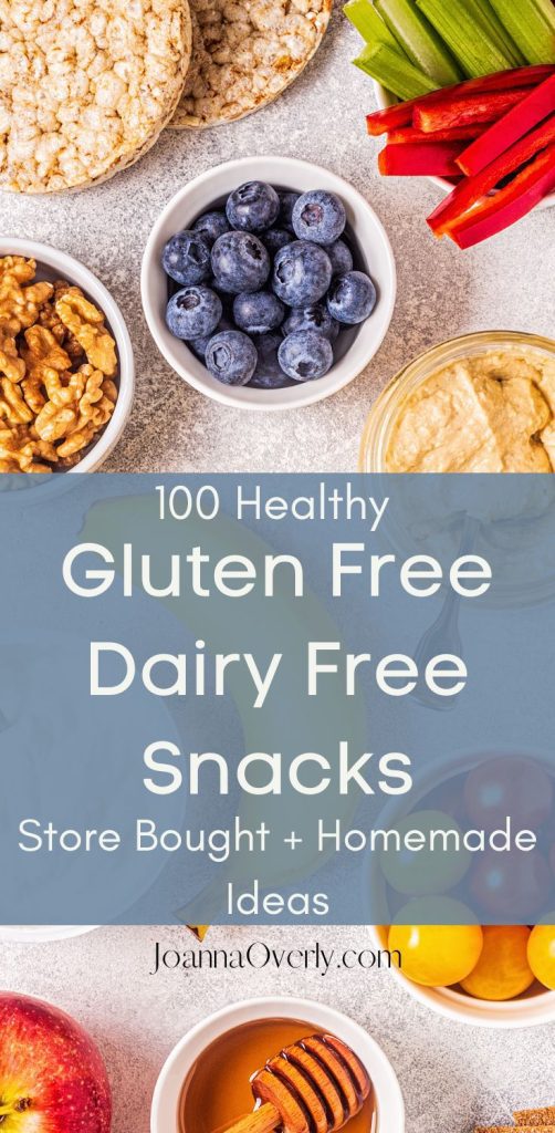 variety of fruits, vegetables and other healthy gluten free dairy free snack ideas on a table top 