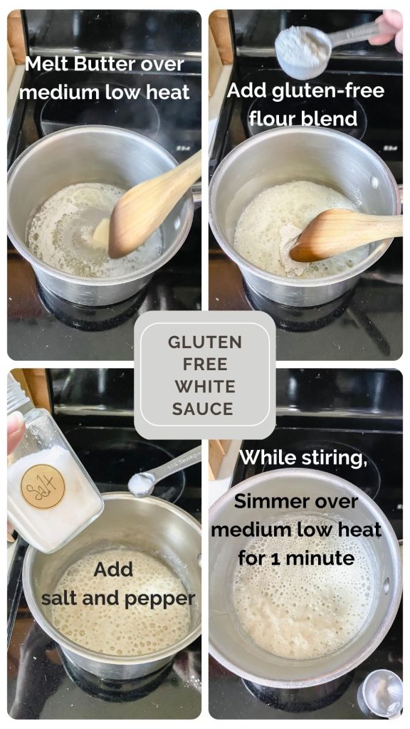 step by step instructions for gluten free white sauce in images