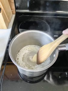 melting butter on a cooktop