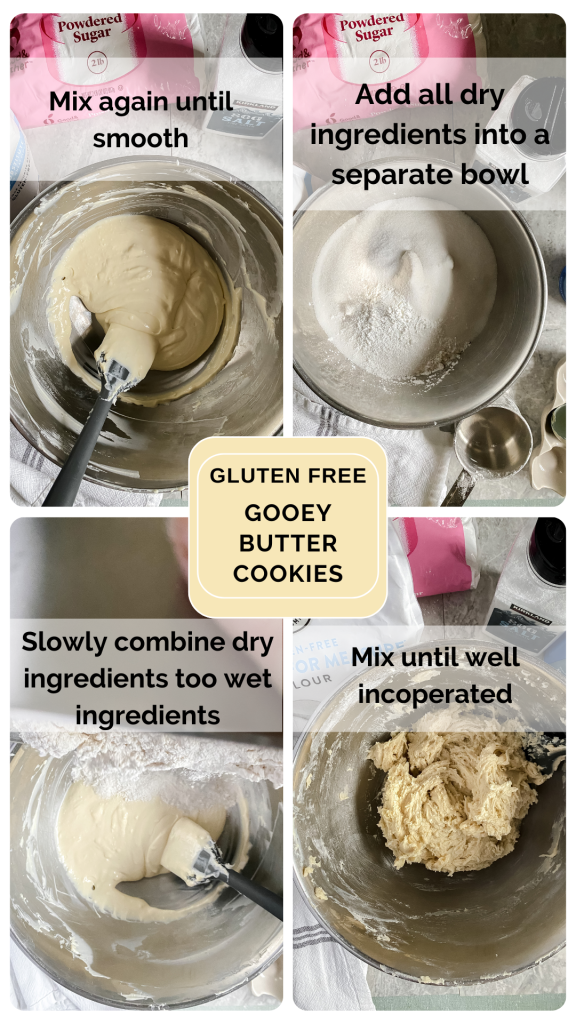 more instructions for how to make gluten free gooey butter cookies infographic