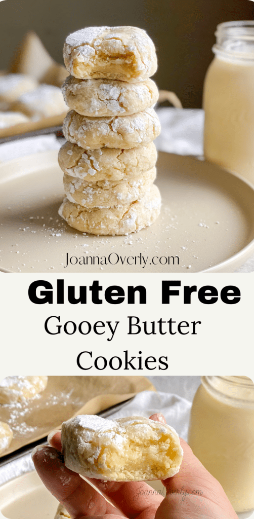 pinterest graphic for Gluten free gooey butter cookie