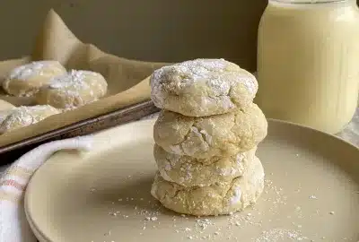 gooey gluten free butter cookies stacked 4 high
