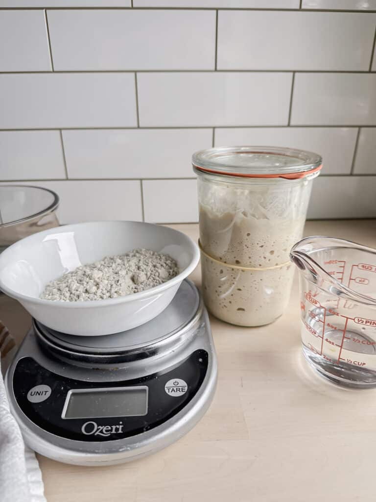 food scale with gluten free sourdough levine ingredients