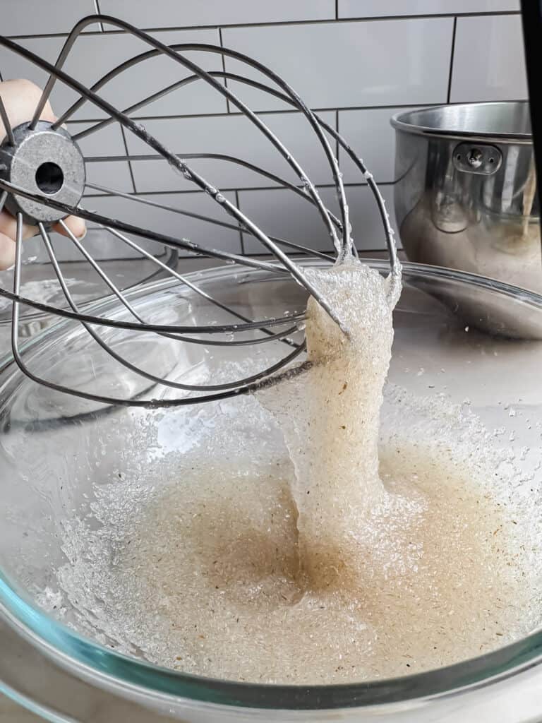 gelled pysllium husk in glass bowl