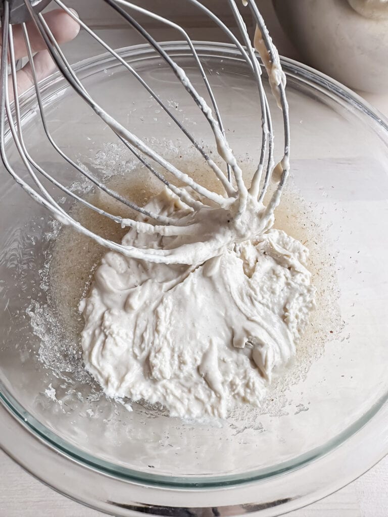adding the gluten free preferment to the psyllium husk gel