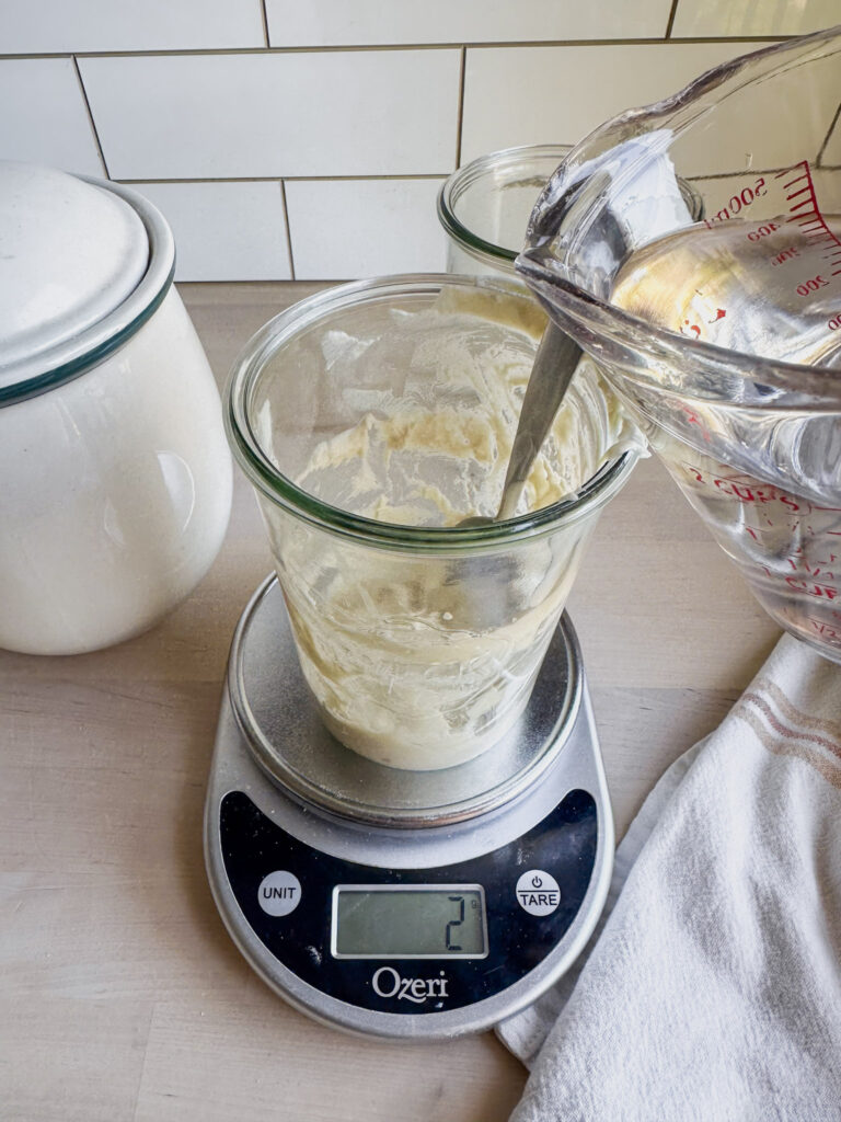 adding a few more grams of water to the starter