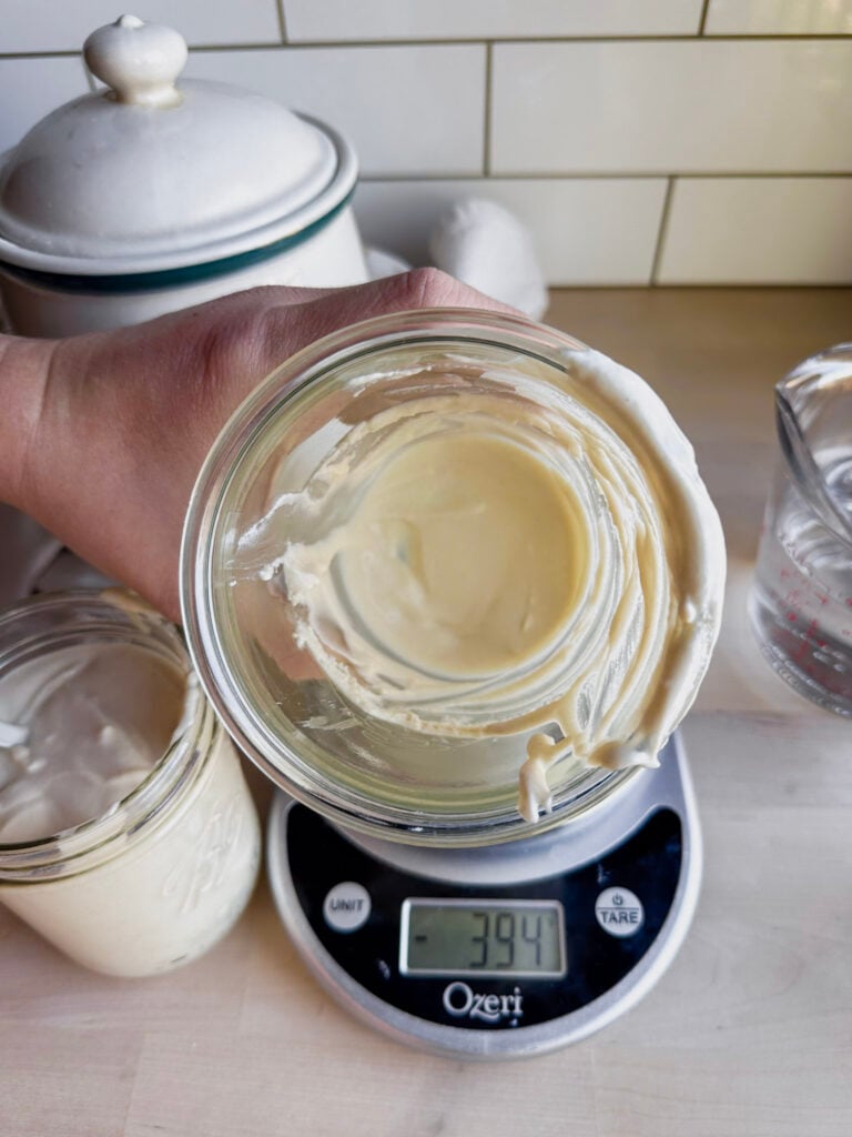 how much 50 grams of starter looks like